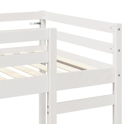 Loft Bed Frame White 90 x 190 cm Solid Pine Wood