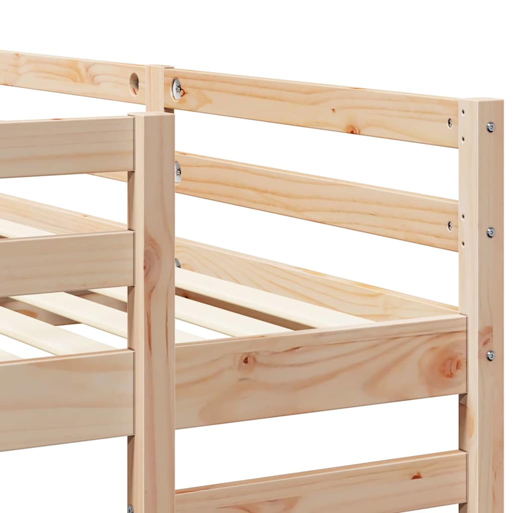 Triple Bunk Bed Frame Natural 80 / 200 x 200 cm Solid Pine Wood