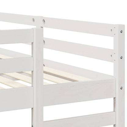 Triple Bunk Bed Frame White 140 x 200 cm Solid Pine Wood