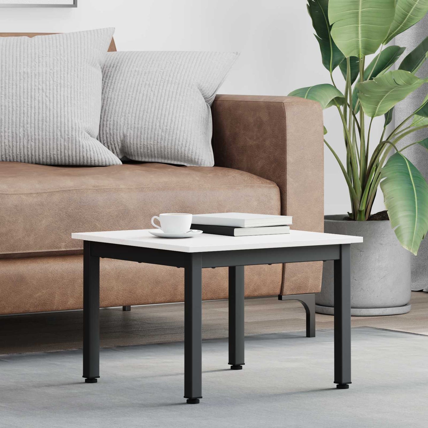Coffee Table White 50 x 50 x 36 cm Solid Pine Wood