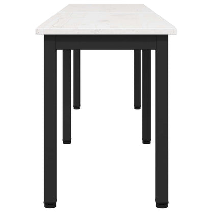 Bench White 160 x 35 x 45 cm Solid Pine Wood