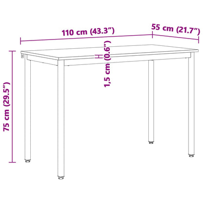 Dining Table White 110 x 55 x 75 cm Solid Pine Wood