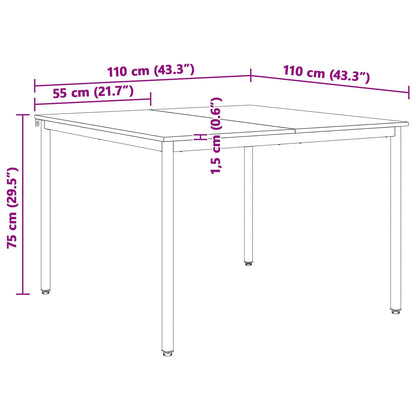 Dining Table White 110 x 110 x 75 cm Solid Pine Wood