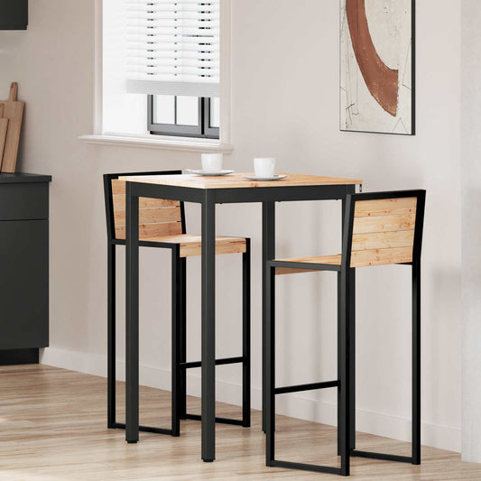 Bar Table 70 x 70 x 105 cm Solid Pine Wood Natural Square