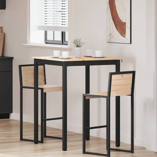 Bar Table 80 x 80 x 105 cm Solid Pine Wood Natural Square