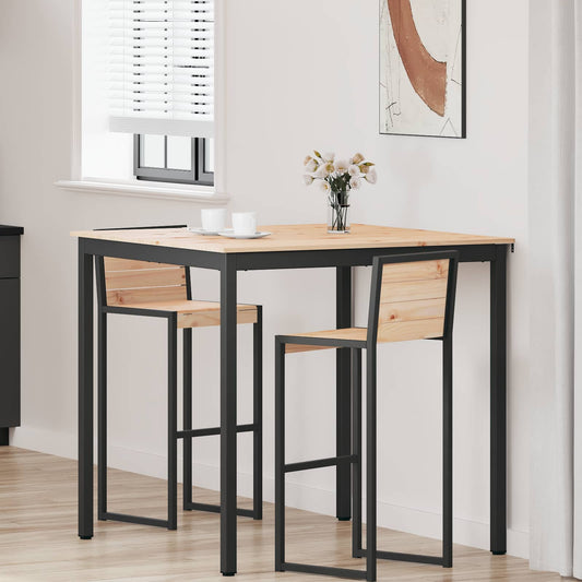 Bar Table 110 x 110 x 105 cm Solid Pine Wood Natural Square