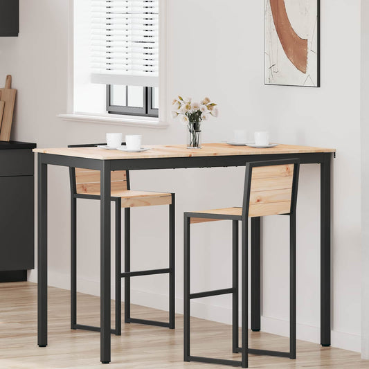 Bar Table 140 x 80 x 105 cm Solid Pine Wood Natural Rectangular