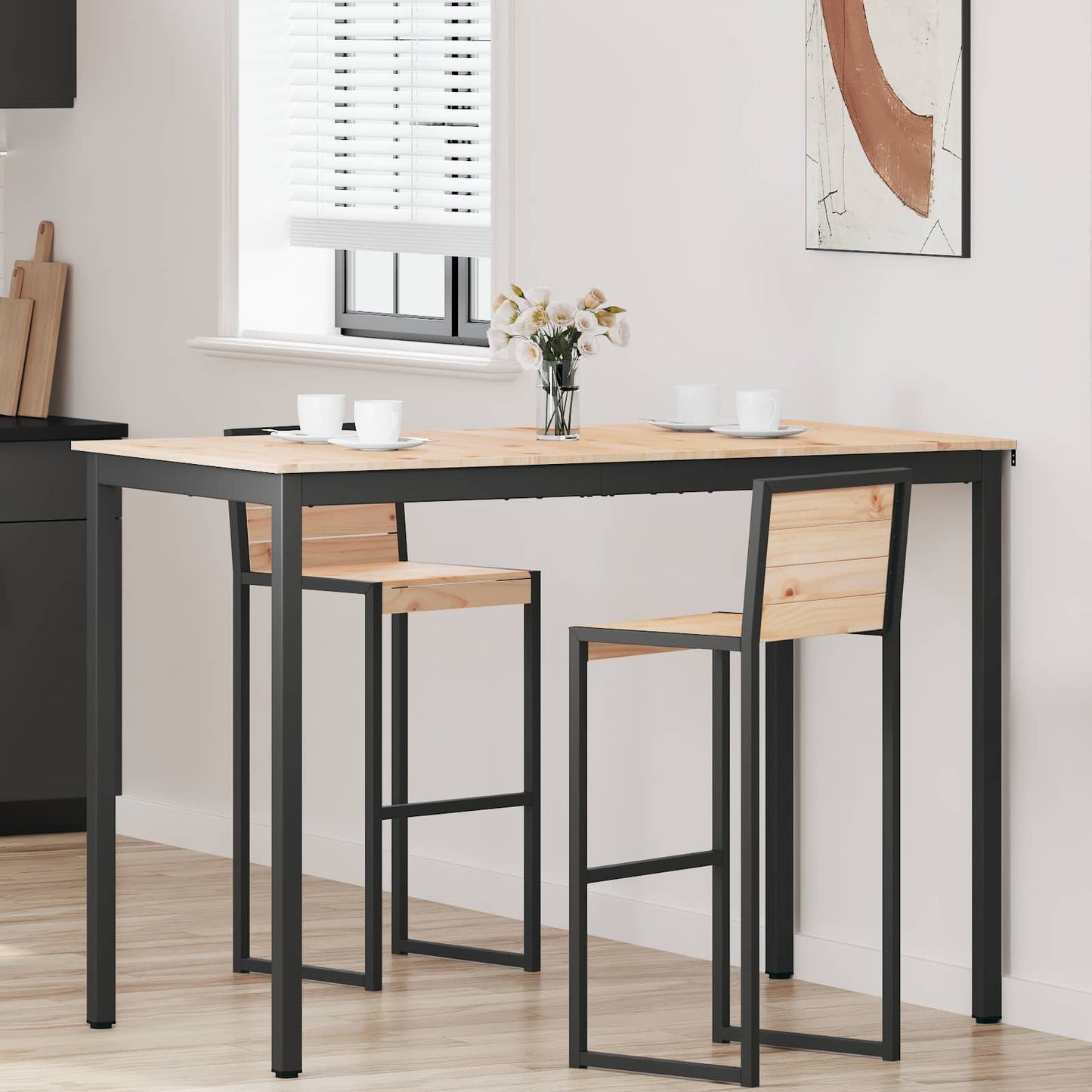 Bar Table Natural 150 x 80 x 105 cm Solid Pine Wood