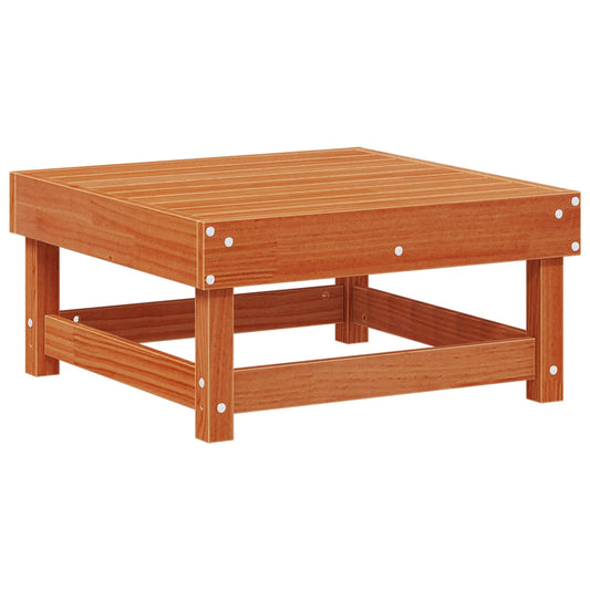 Garden Footrest Solid Pine Wood Wax Brown