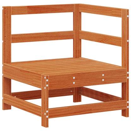 Garden Corner Sofa Solid Pine Wood Wax Brown 62 x 62 x 70.5 cm