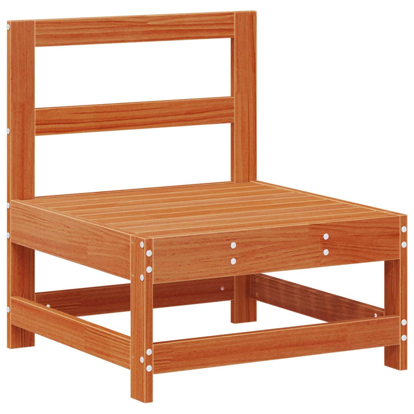 Garden Middle Sofa Solid Pine Wood Wax Brown 62 x 62 x 70.5 cm