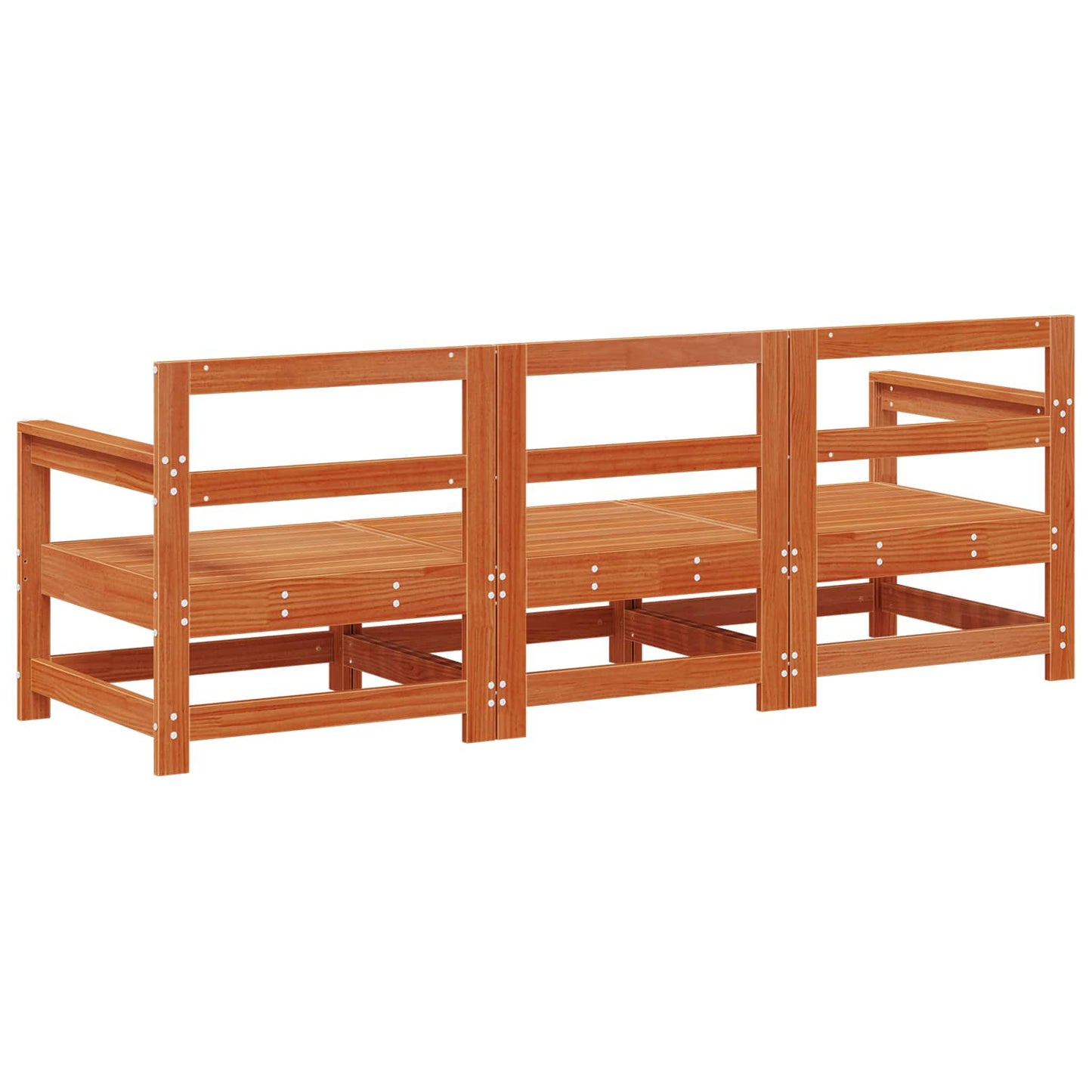 Sectional Sofa Units 3 Piece Wax Brown Solid Pine Wood