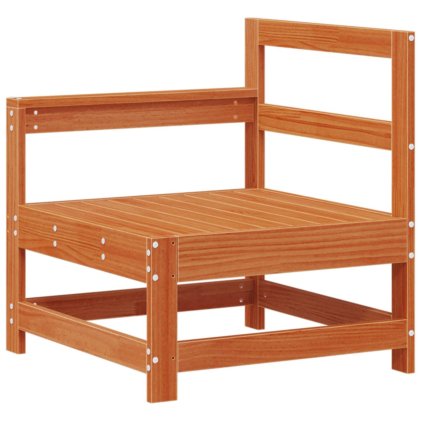 Garden Corner Sofa Solid Pine Wood Wax Brown 132 x 62 x 70.5 cm