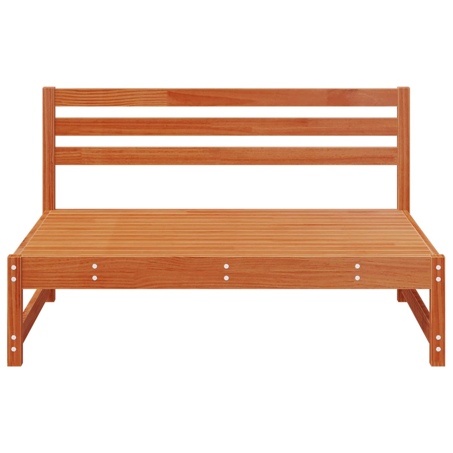 Garden Middle Sofa Solid Pine Wood Wax Brown 120 x 84 x 70 cm