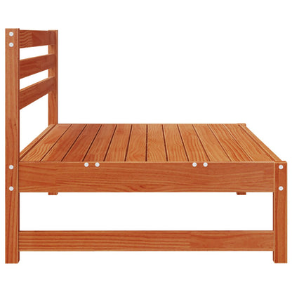 Garden Middle Sofa Solid Pine Wood Wax Brown 120 x 84 x 70 cm