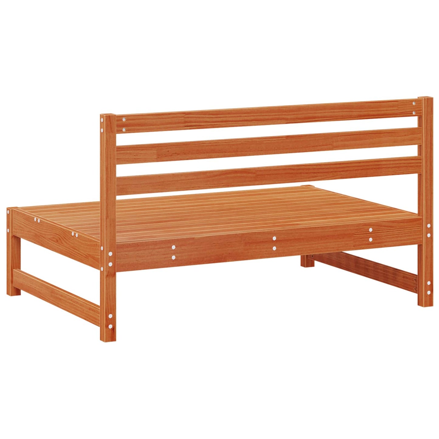 Garden Middle Sofa Solid Pine Wood Wax Brown 240 x 84 x 70 cm