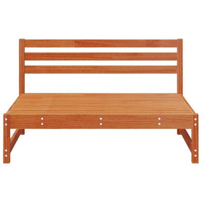 Garden Middle Sofa Solid Pine Wood Wax Brown 240 x 84 x 70 cm