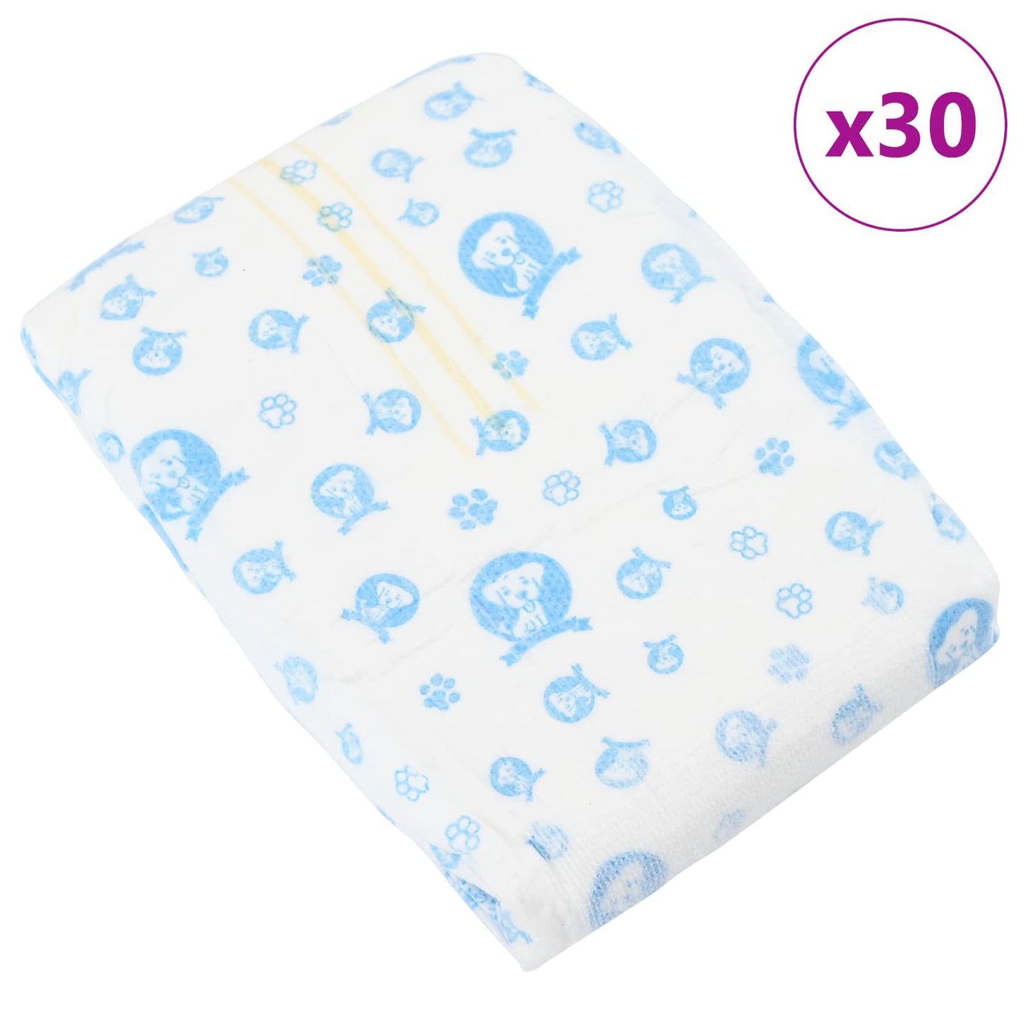 Disposable Dog Diaper Male 30 pcs White S