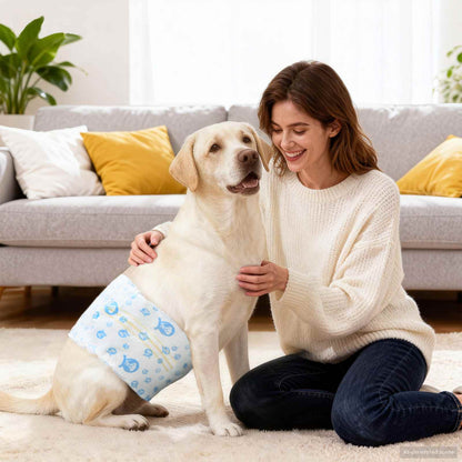 Disposable Dog Diaper Male 30 pcs White L