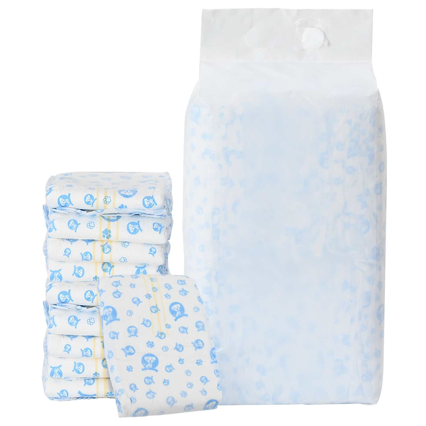 Disposable Dog Diaper Male 30 pcs White L