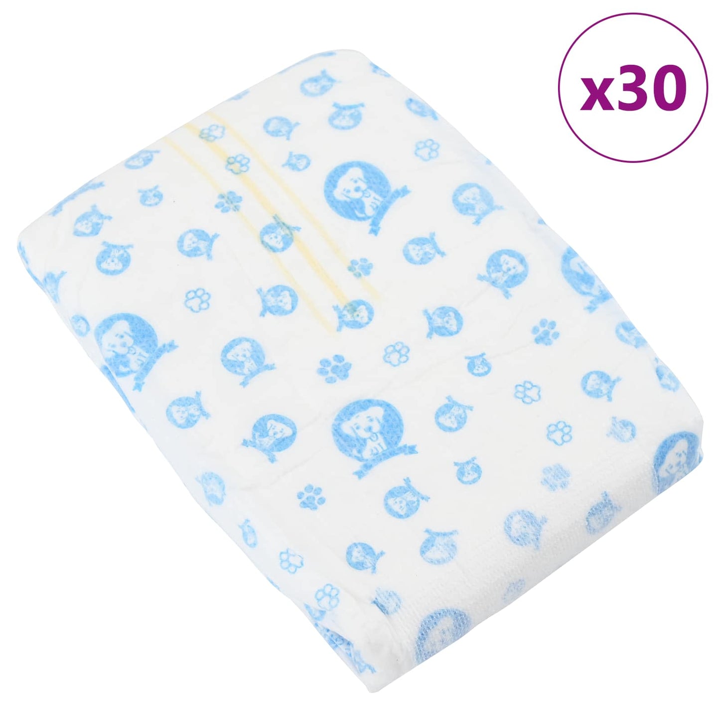 Disposable Dog Diaper Male 30 pcs White L