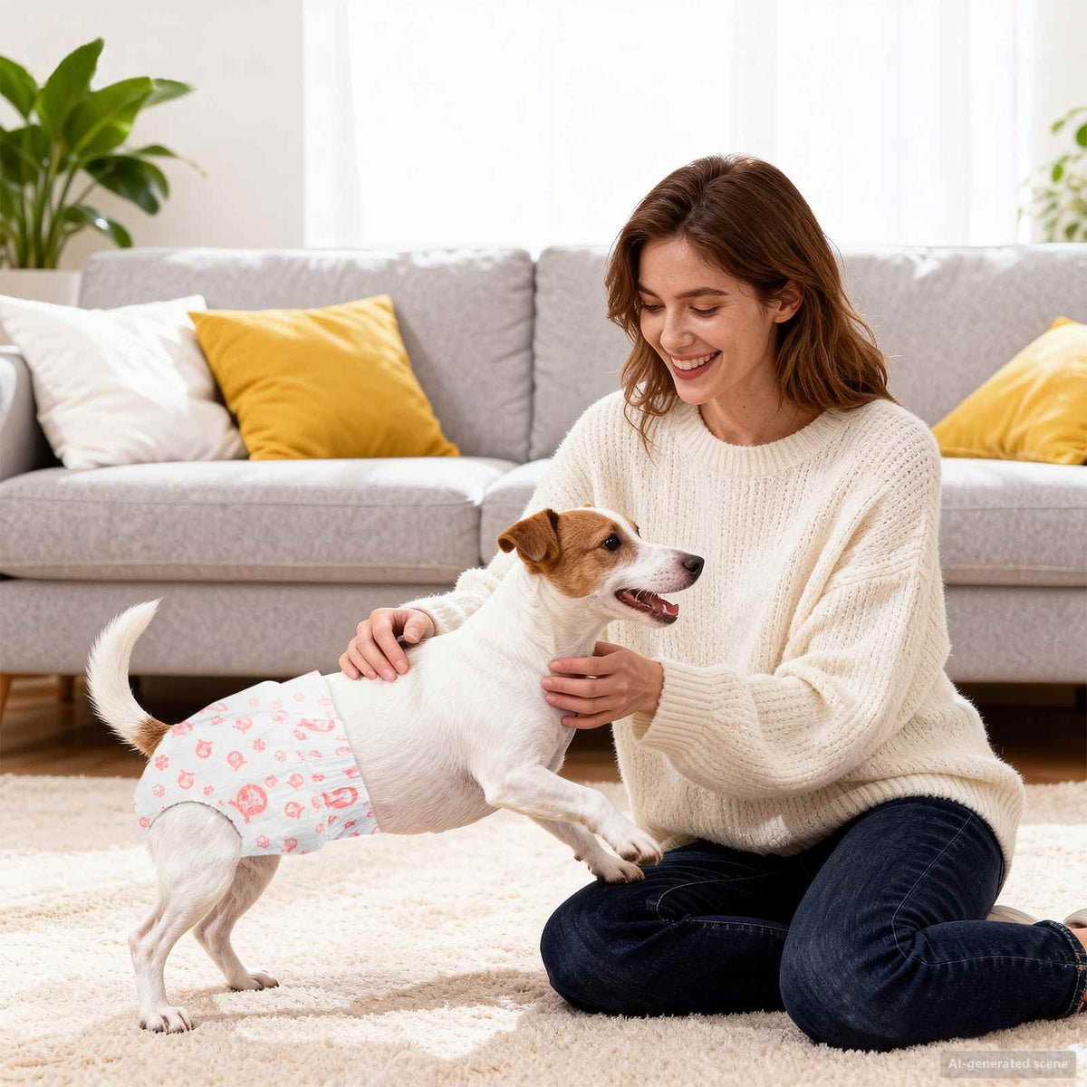 Disposable Dog Diaper Female 50 pcs White S