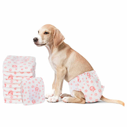 Disposable Dog Diaper Female 50 pcs White S