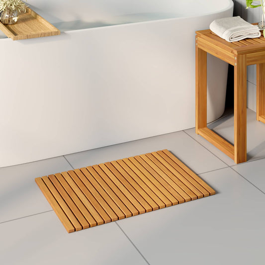 Bath Mat Natural 60 x 40 cm Solid Acacia Wood