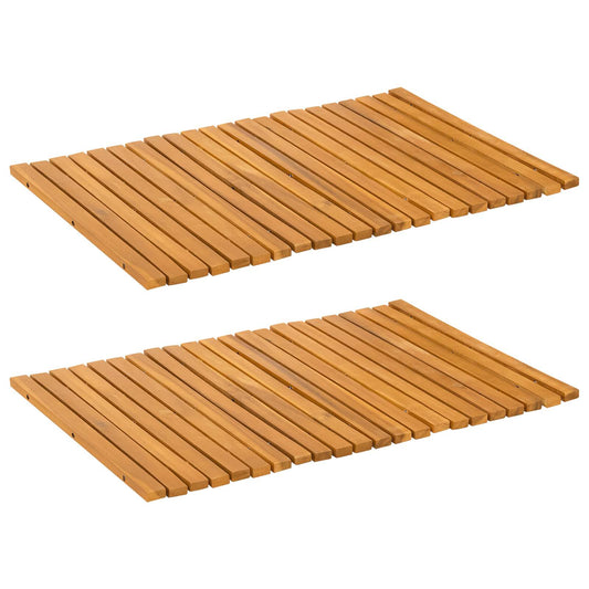 Bath Mat Natural 60 x 40 cm Solid Acacia Wood