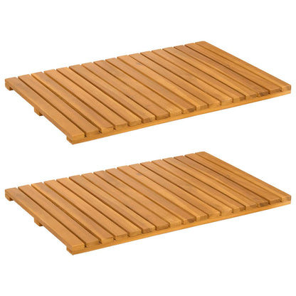 Bath Mat Plain Brown 60 x 40 cm Solid Acacia Wood