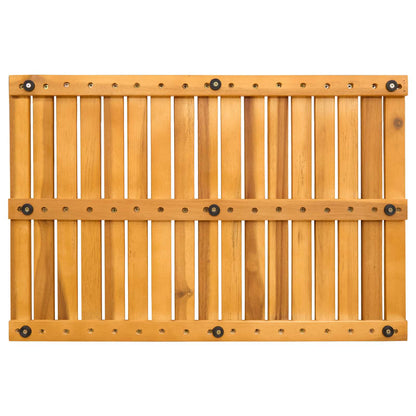 Bath Mat Plain Brown 60 x 40 cm Solid Acacia Wood