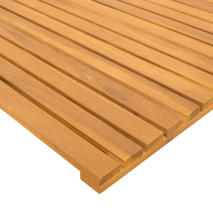 Bath Mat Plain Brown 50 x 50 cm Solid Acacia Wood