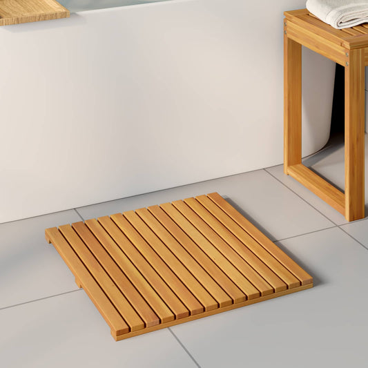Bath Mat 2 pcs Natural 50 x 50 cm Solid Acacia Wood