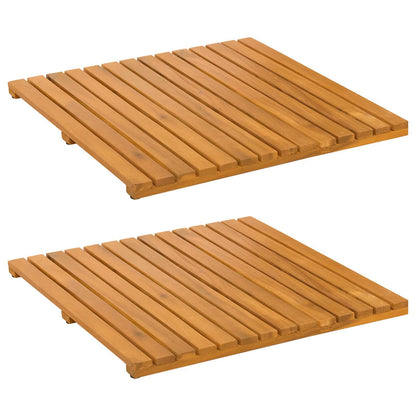 Bath Mat Plain Brown 50 x 50 cm Solid Acacia Wood