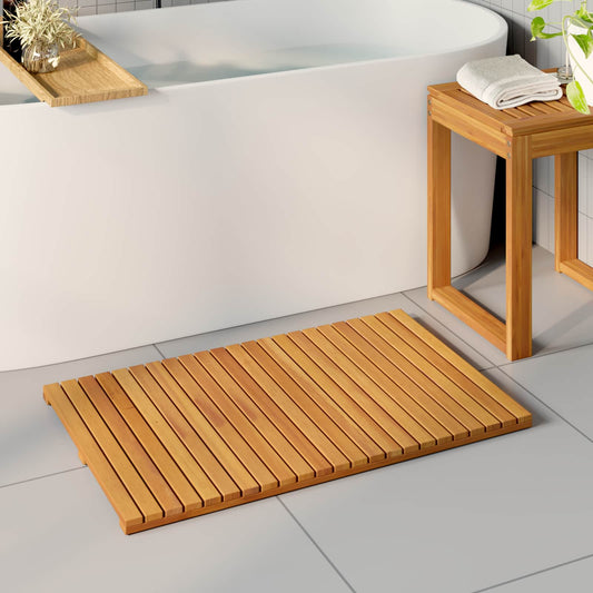 Bath Mat Natural 80 x 50 cm Solid Acacia Wood