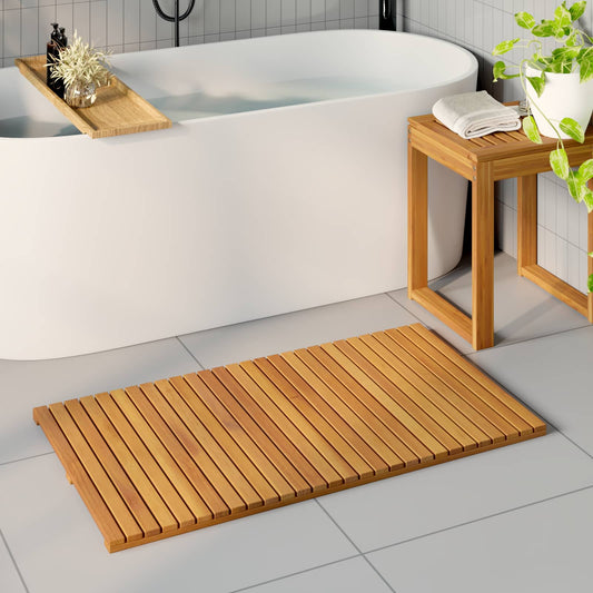 Bath Mat Natural 100 x 55 cm Solid Acacia Wood
