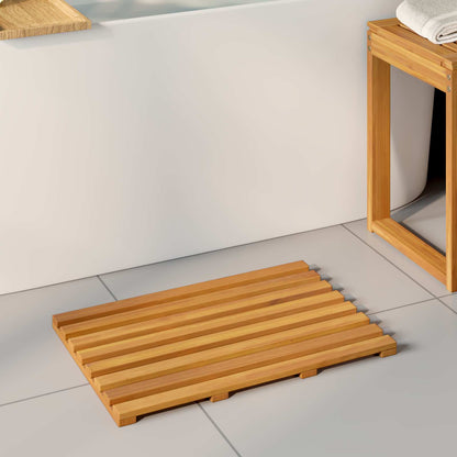 Bath Mat Plain Brown 56 x 37 x 2.5 cm Solid Acacia Wood