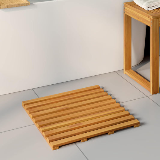 Bath Mat 2 pcs Natural 50 x 48 cm Solid Acacia Wood