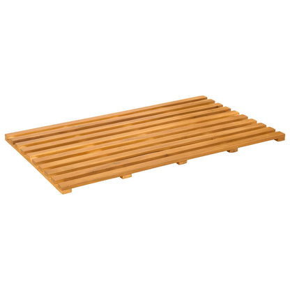 Bath Mat Plain Brown 80 x 48 x 2.5 cm Solid Acacia Wood
