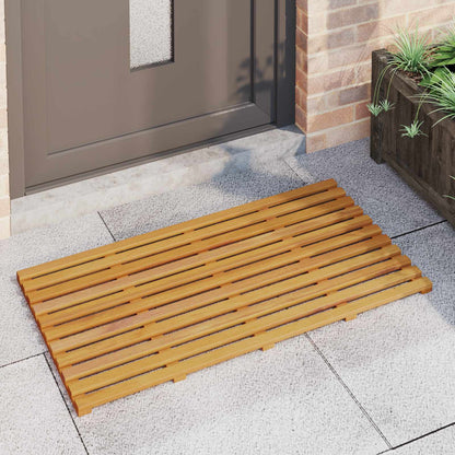 Bath Mat Plain Brown 100 x 53 x 2.5 cm Solid Acacia Wood