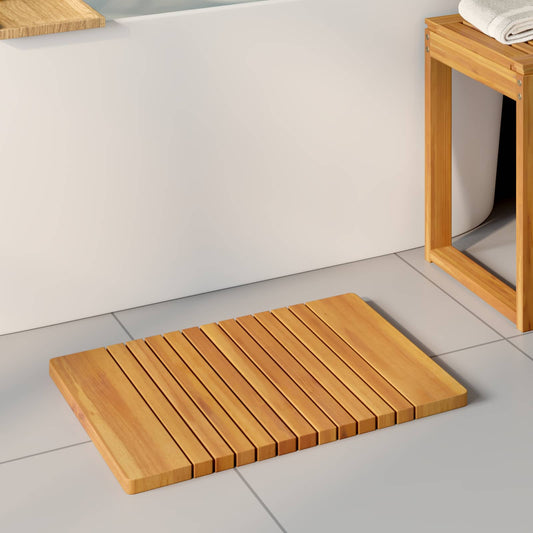 Bath Mat Natural 59 x 40 cm Solid Acacia Wood