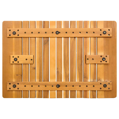 Bath Mat Plain Brown 59 x 40 cm Solid Acacia Wood