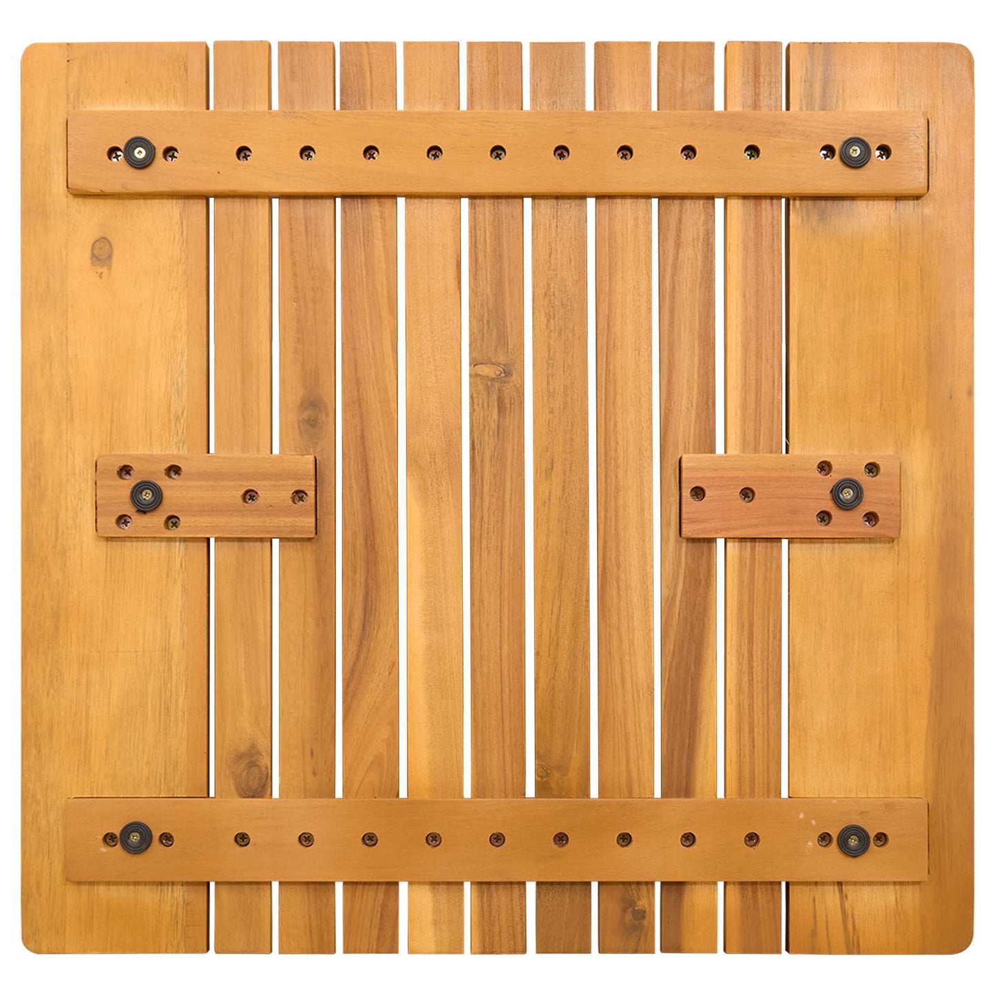 Bath Mat Plain Brown 52 x 50 cm Solid Acacia Wood