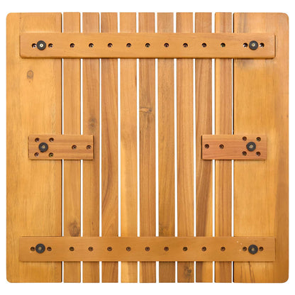 Bath Mat Plain Brown 52 x 50 cm Solid Acacia Wood