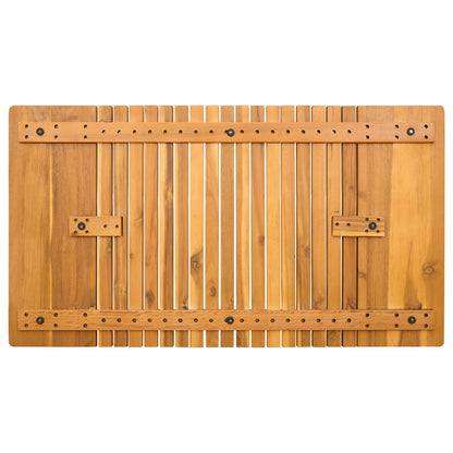 Bath Mat Plain Brown 100 x 55 cm Solid Acacia Wood
