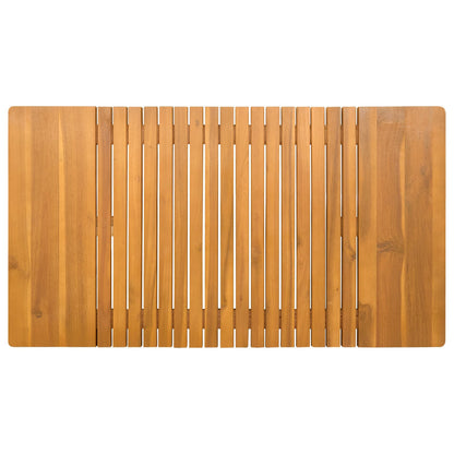 Bath Mat Plain Brown 100 x 55 cm Solid Acacia Wood
