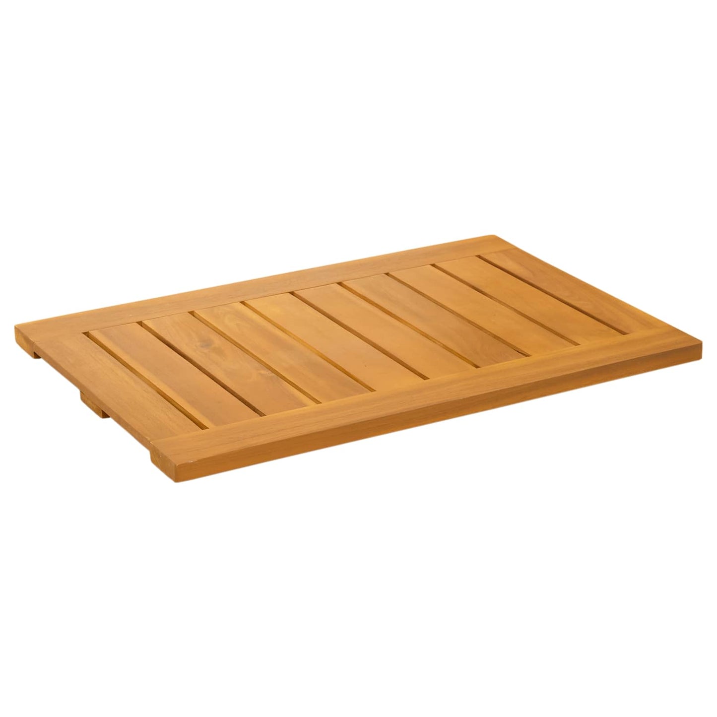 Bath Mat Plain Brown 60 x 40 cm Solid Acacia Wood