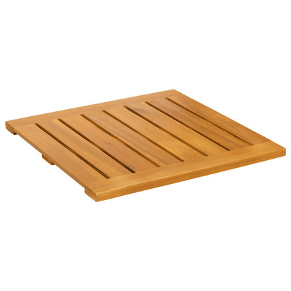 Bath Mat Plain Brown 50 x 50 cm Solid Acacia Wood