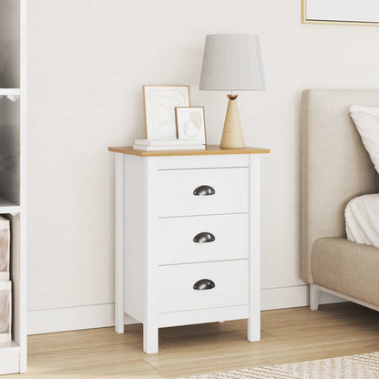Bedside Cabinet HILL White and Honey Brown 46 x 35 x 65 cm