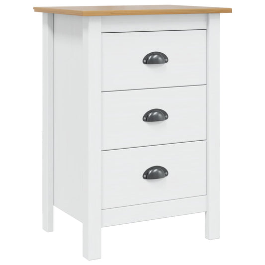 Bedside Cabinet HILL White and Honey Brown 46 x 35 x 65 cm